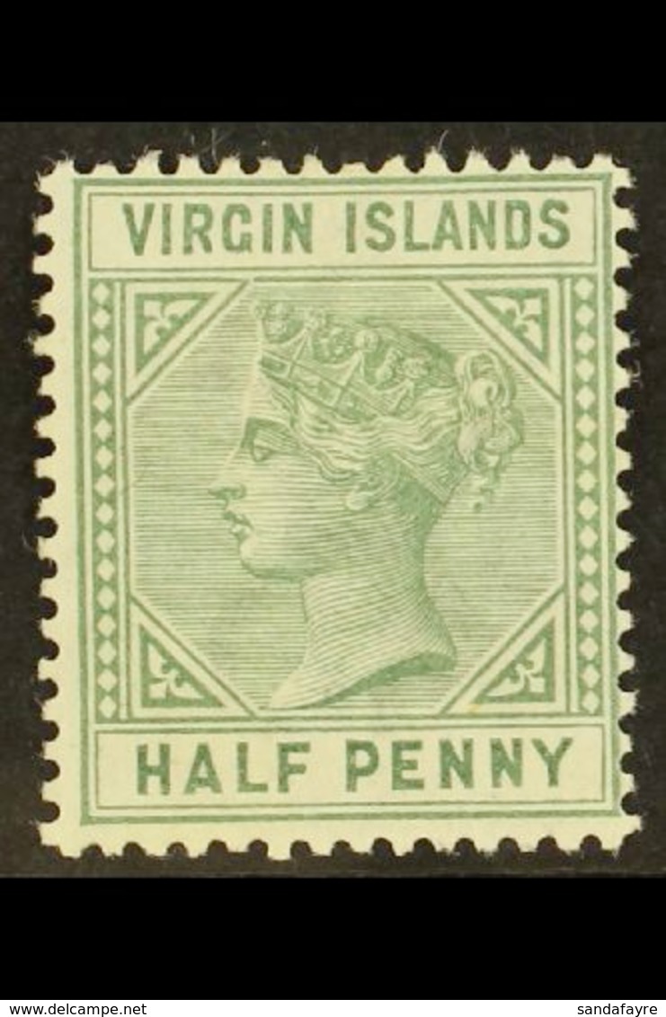 1883 ½d Dull Green, Variety "top Left Triangle Detached", SG 27b, Very Fine Mint. For More Images, Please Visit Http://w - British Virgin Islands