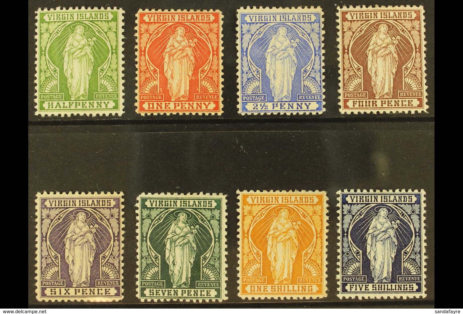 1899 St Ursula Complete Definitive Set, SG 43/50, Fine Mint. (8 Stamps) For More Images, Please Visit Http://www.sandafa - Britse Maagdeneilanden