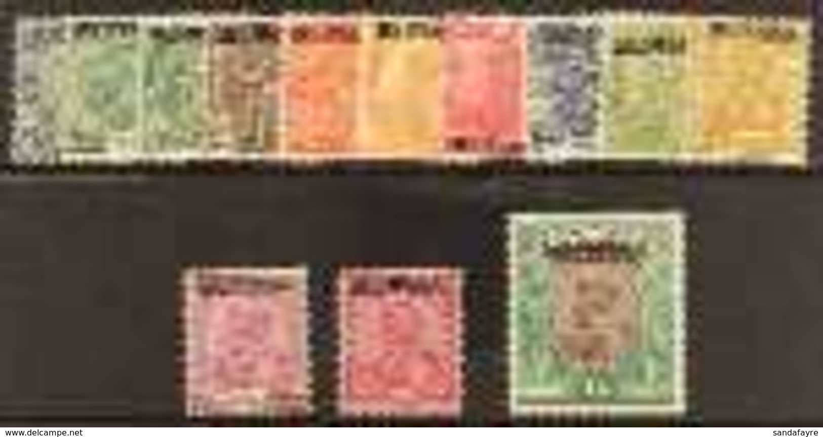 1937 Overprints On King George V Stamps Of India Set Complete From 3p To 1r, SG 1/SG 13, Mint. (13 Stamps) For More Imag - Birmanie (...-1947)
