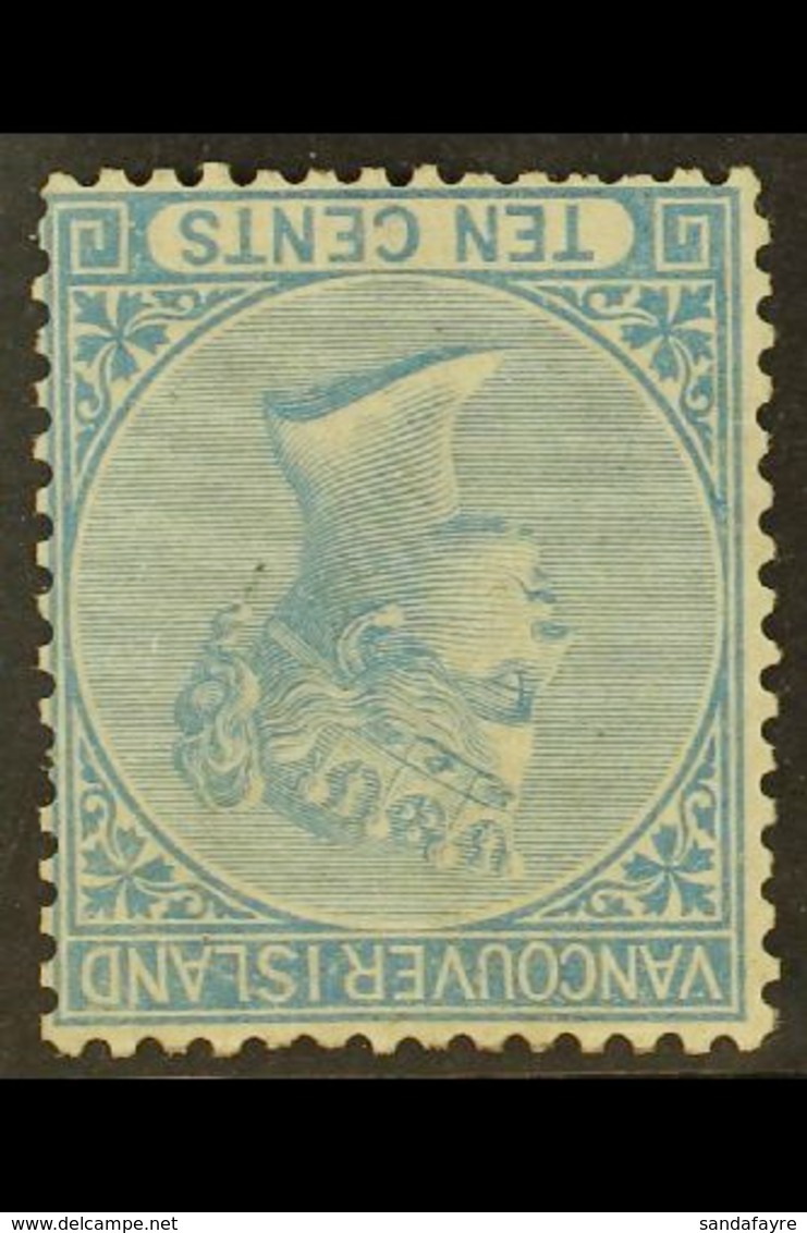 1865 10c Blue, Perf 14, Variety "wmk Inverted", SG 14w, Very Fine Mint Part Og. Lovely Example Of This Elusive Stamp. Fo - Autres & Non Classés