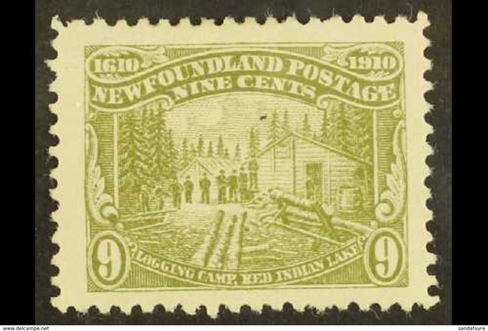 1910 9c Olive-green "Logging Camp", Perf 12, SG 102, Very Fine Mint. For More Images, Please Visit Http://www.sandafayre - Andere & Zonder Classificatie