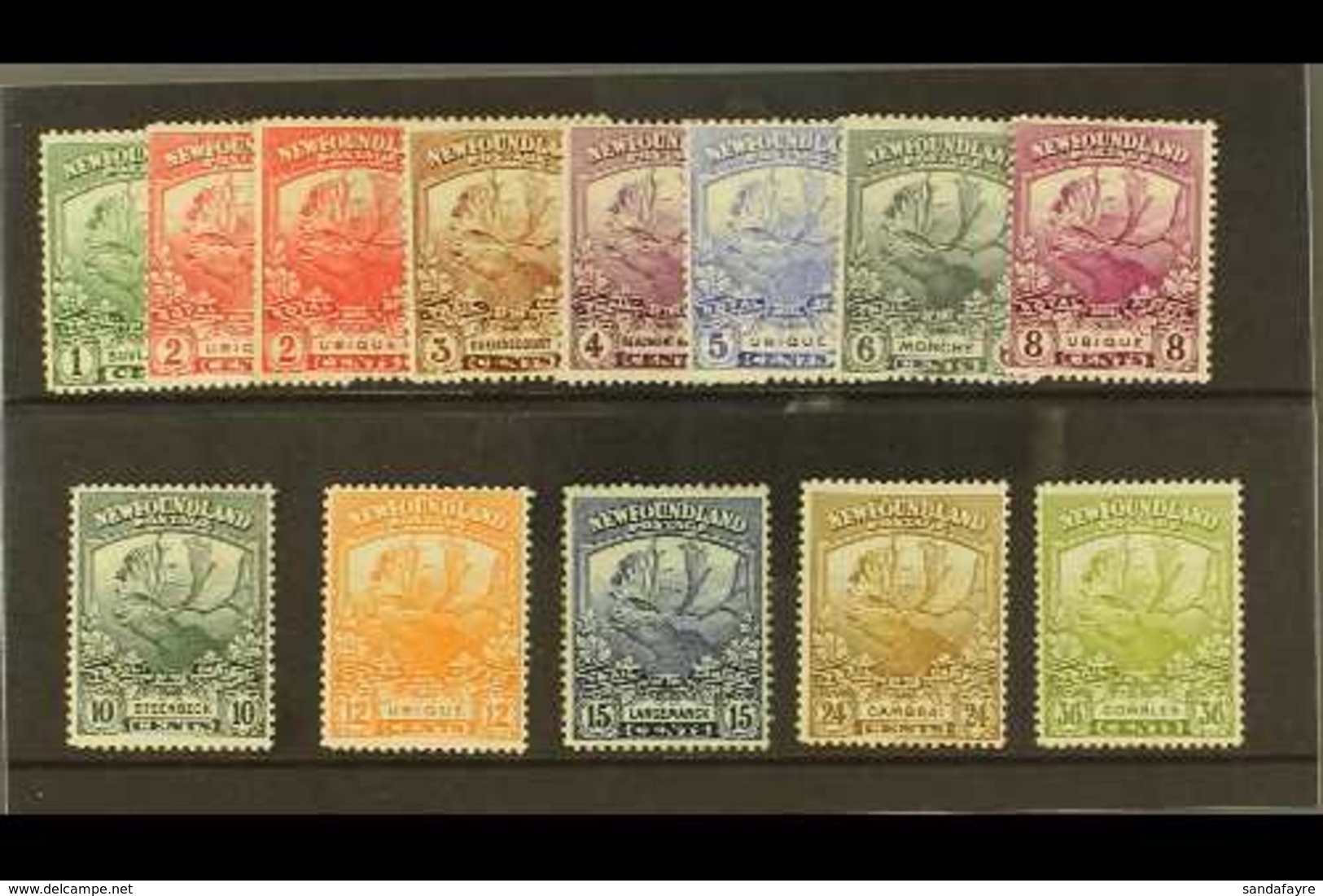 1919 Newfoundland Contingent (Caribou) Complete Set Incl Both 2c Shades, SG 130/141 Plus 131a, Very Fine Mint. (13 Stamp - Andere & Zonder Classificatie