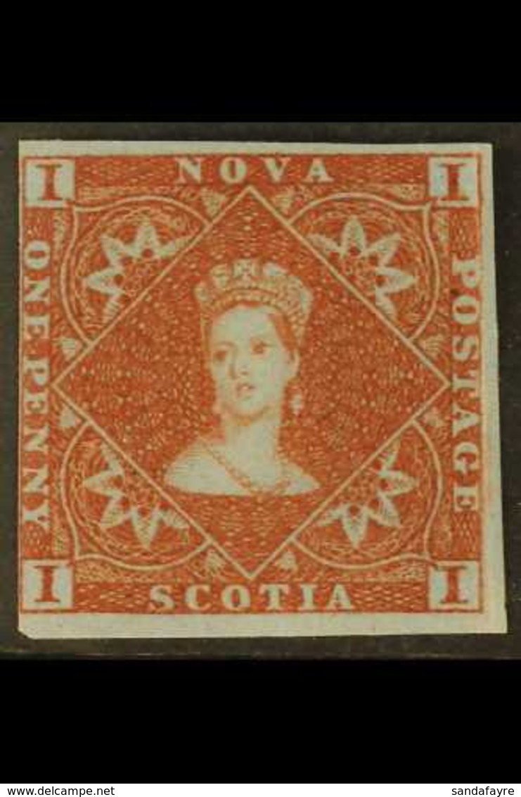 1851 1d Red Brown On Bluish Paper, SG 1, Very Fine Mint, Large Part Og. Close But Clear Margin At Right And Large Margin - Other & Unclassified