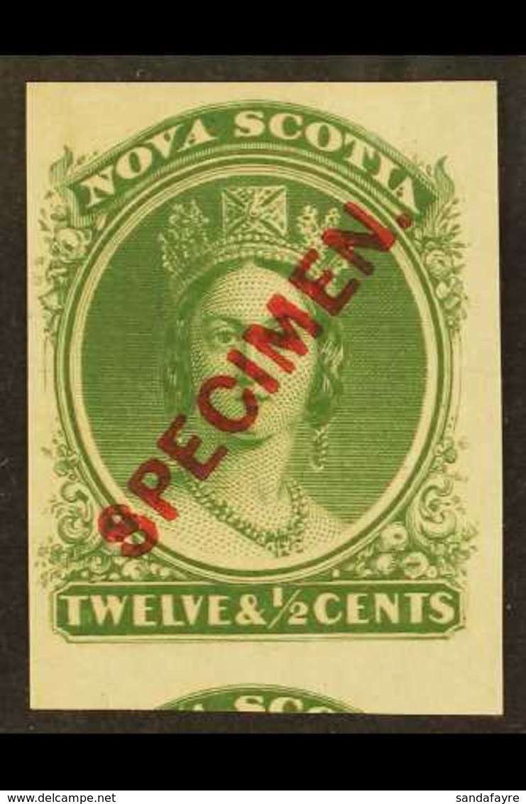 1860 12½c Green Plate Proof Ovptd Diagonal "Specimen", Uni 13TCvii, Superb With Huge Margins. For More Images, Please Vi - Autres & Non Classés