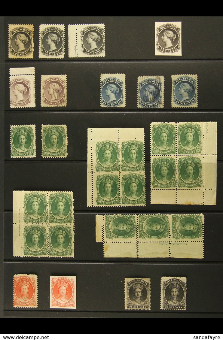 1860-63 Mint And Used Range Covering All Values. Note 1c Black Imperf Proof On Card; 5c Blue Mint (couple Of Tone Spots) - Sonstige & Ohne Zuordnung