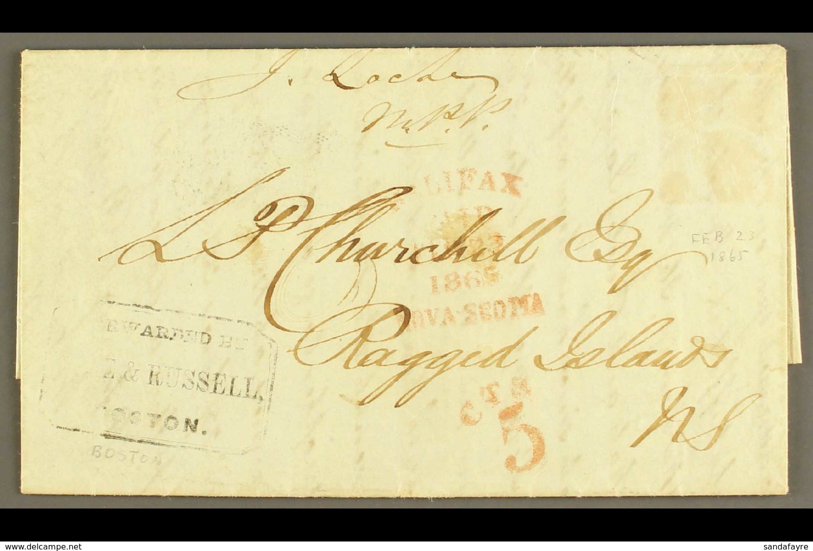 1865 (6 Feb) Stampless Entire Letter Regarding The Fish Trade Sent From Kingston (Jamaica) To A Mr Churchill At The Remo - Altri & Non Classificati