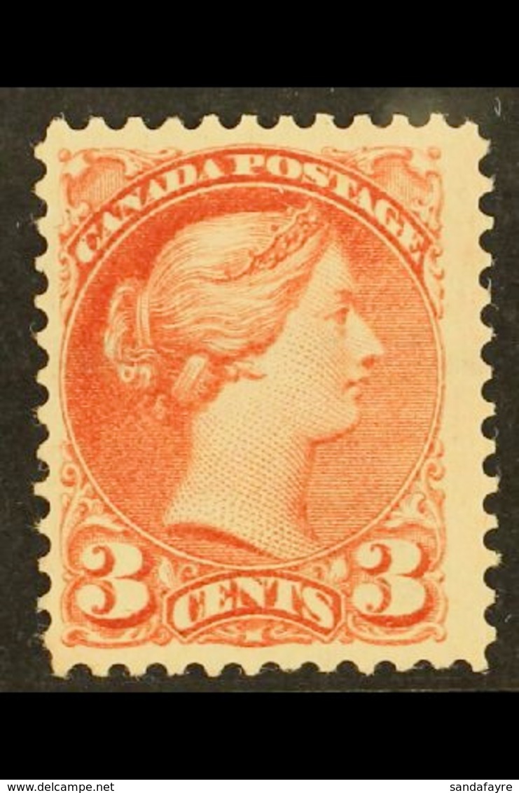 1870 3c Pale Rose Red, Small Head, SG 80, Very Fine And Fresh Mint Og. Lovely Stamp. For More Images, Please Visit Http: - Andere & Zonder Classificatie
