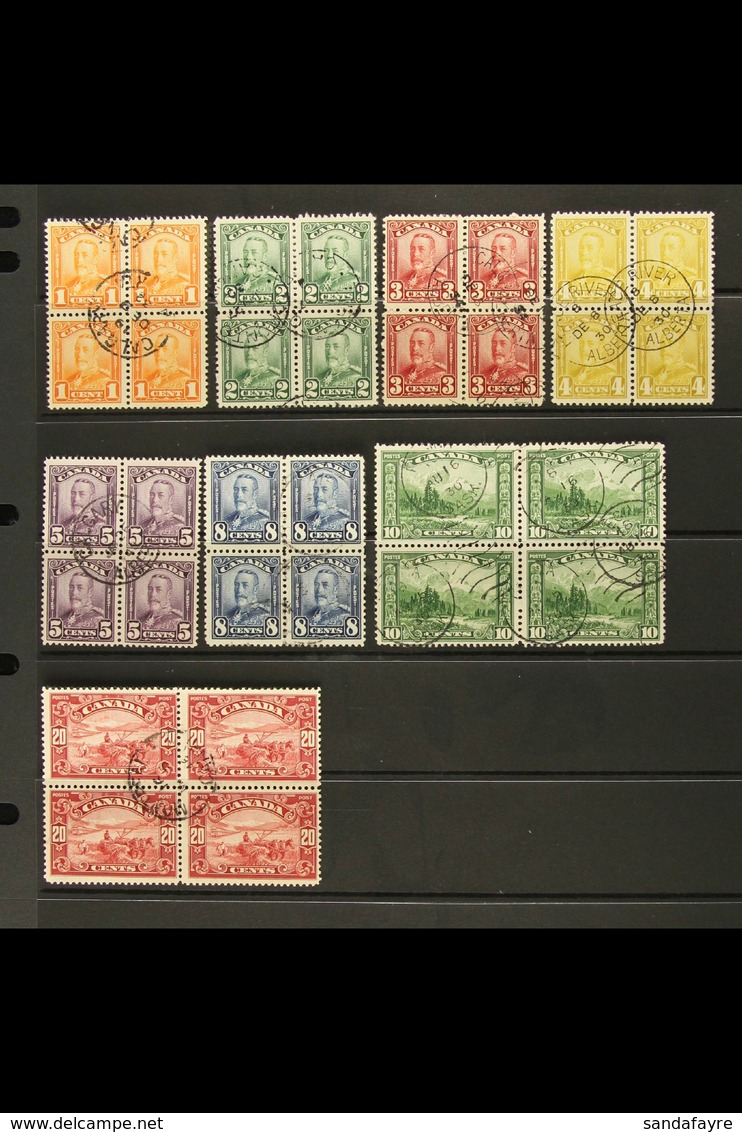 1928-29 1c To 10c And 20c SG 275/281 & 283, In Finely Used Blocks Of Four, Mainly Cds. (8 Blocks) For More Images, Pleas - Otros & Sin Clasificación