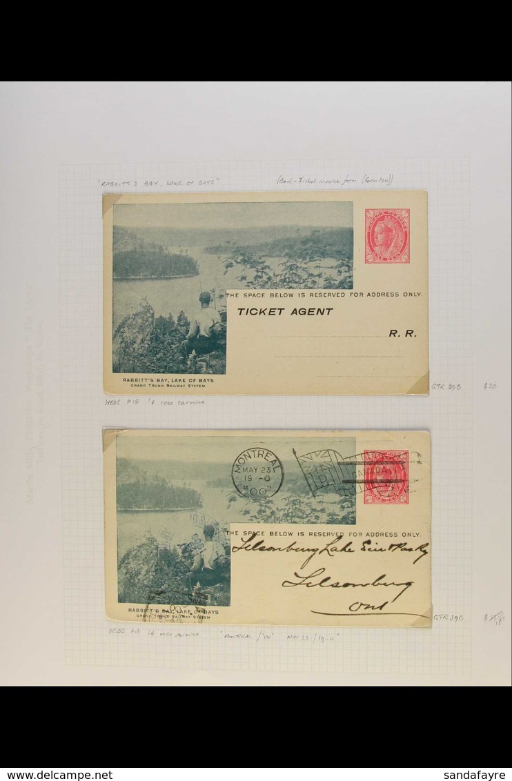 GRAND TRUNK RAILWAY ILLUSTRATED TOURIST POSTAL STATIONERY. A Beautiful Collection Of Illustrated Postal Cards With QV, K - Andere & Zonder Classificatie
