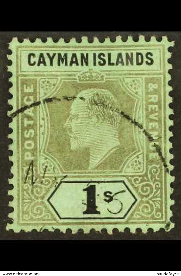 1907-09 1s Black/green CA Wmk, SG 33, Fine Cds Used For More Images, Please Visit Http://www.sandafayre.com/itemdetails. - Cayman Islands