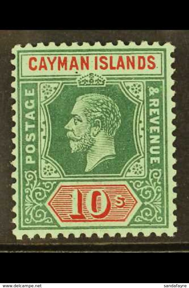 1912-20 10s Deep Green & Red On Green, Watermark MCA, SG 52, Very Fine Mint. For More Images, Please Visit Http://www.sa - Caimán (Islas)