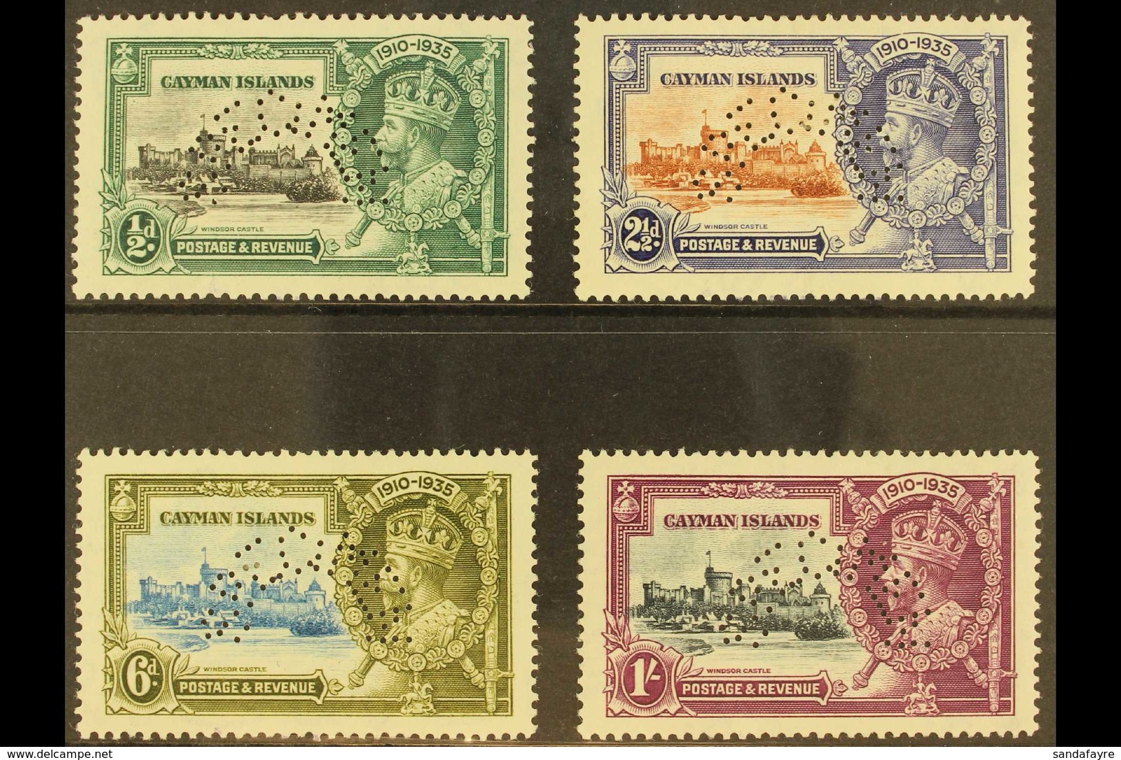 1935 Silver Jubilee Set, "SPECIMEN" Perfins, SG 108s/11s, Fine Mint (4). For More Images, Please Visit Http://www.sandaf - Iles Caïmans