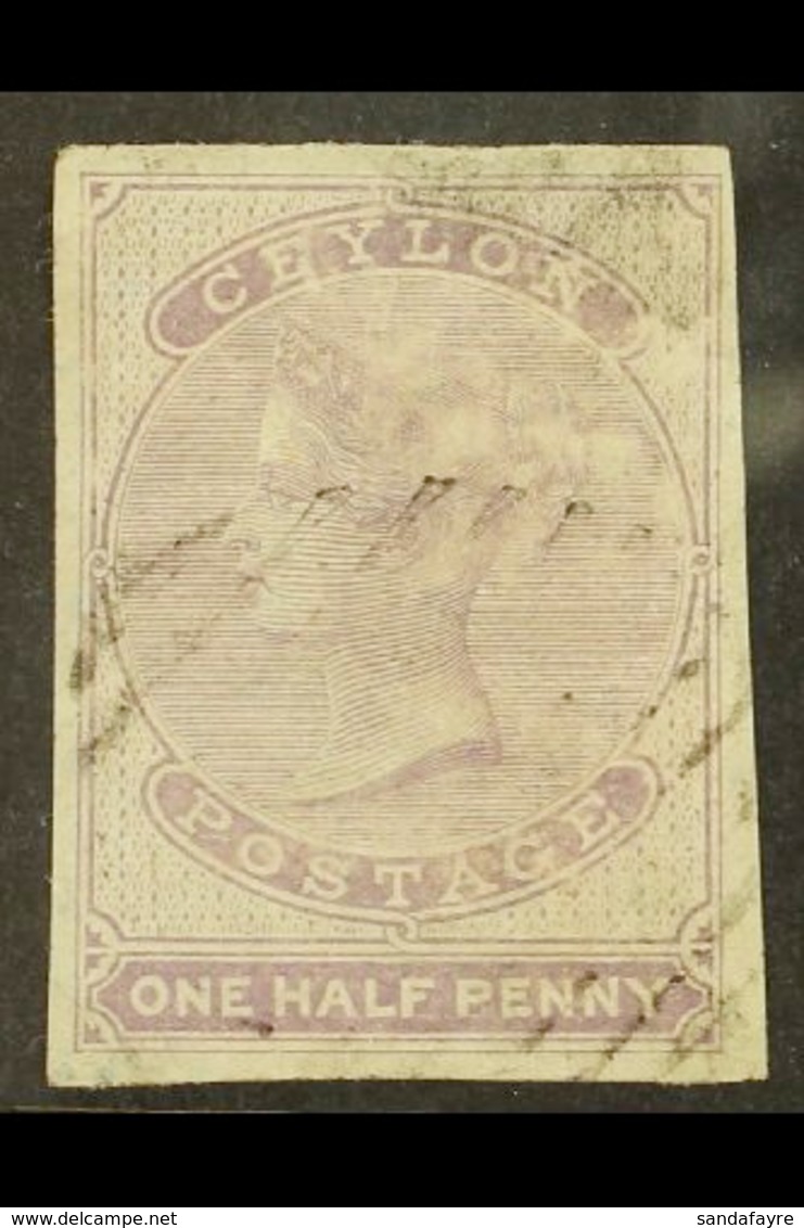 1857-64 ½d Reddish Lilac, SG 16, Fine Lightly Used With 4 Large Margins, Some Slight Surface Rubbing Behind Head. For Mo - Ceylan (...-1947)