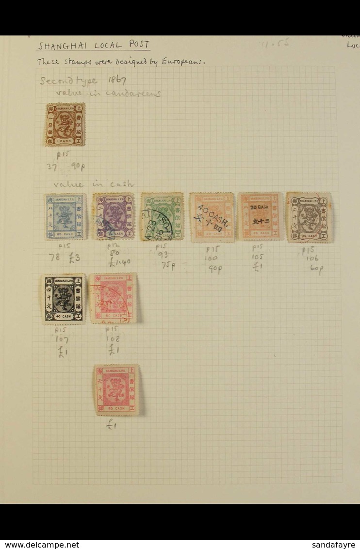 LOCAL POSTS - SHANGHAI 1867 - 96 Small Mint And Used Collection On Pages With Each Stamp Identified By SG Numbers Incl 1 - Autres & Non Classés