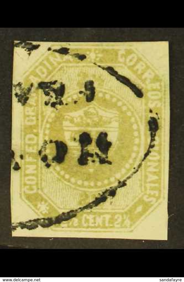 1859 2½c Olive-green Granadine Confederation (SG 1a, Scott 1a), Very Fine Used With Part Oval "Honda Franca" Cancel, Fou - Colombie