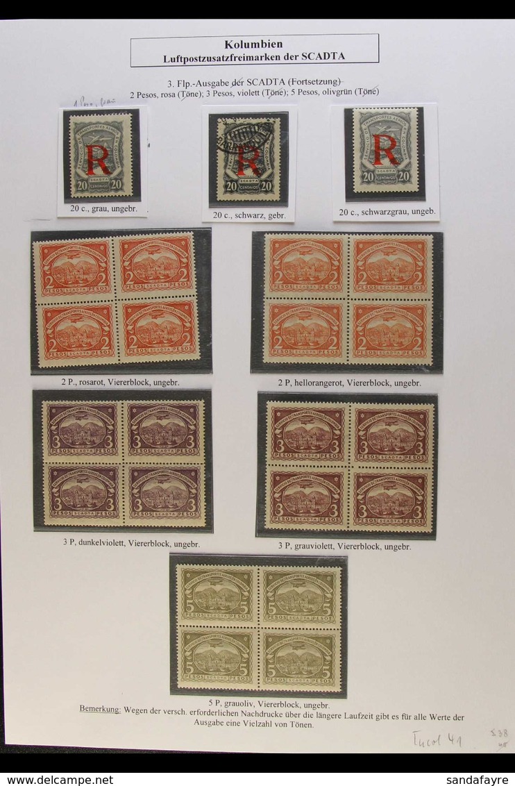 SCADTA 1920's To 1930's Mint & Used Part Of An Exhibition Collection On 4 Pages Includes 1921-23 To 60c, 2p (x2) & 3p (x - Kolumbien