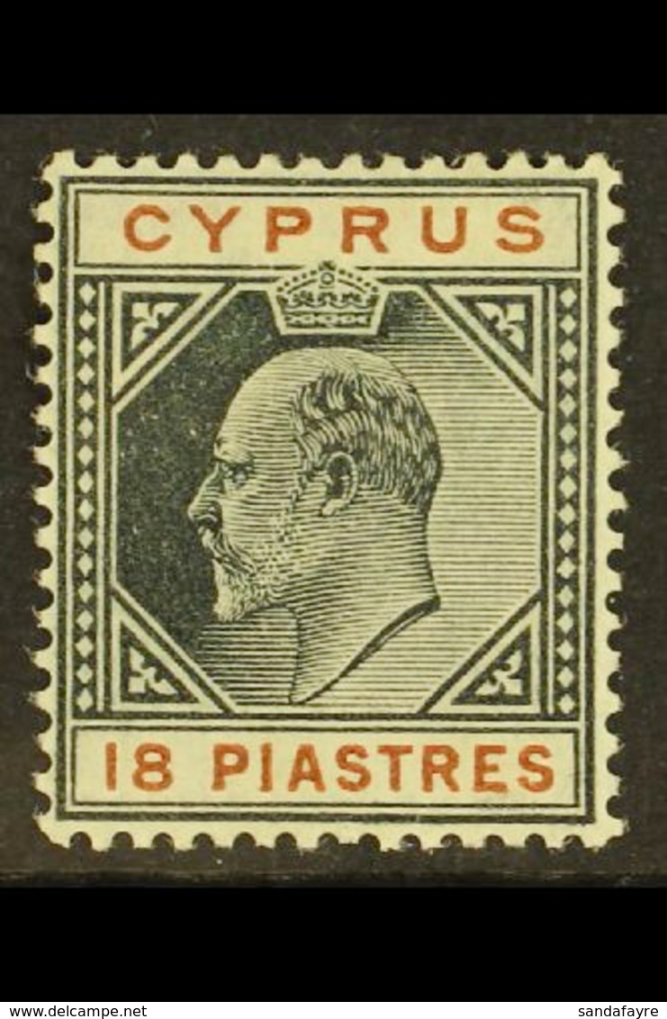 1902-04 18pi Black And Brown, Watermark Crown CA, SG 58, Fine Mint. For More Images, Please Visit Http://www.sandafayre. - Sonstige & Ohne Zuordnung