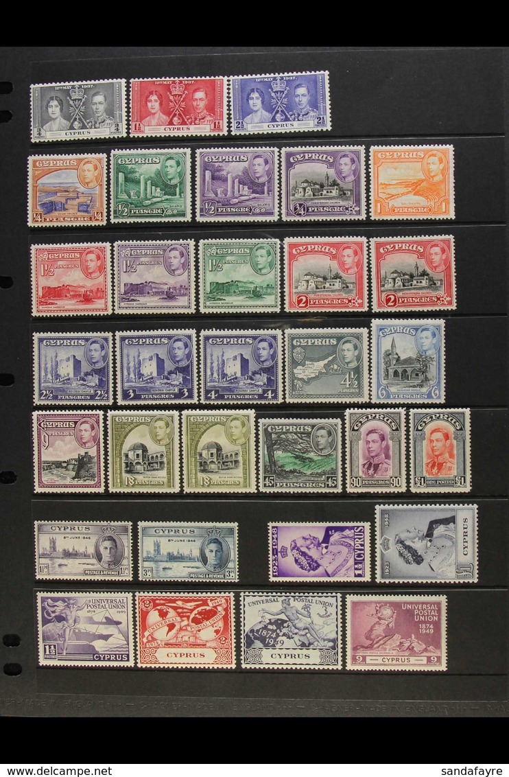 1937-1949 COMPLETE FINE MINT COLLECTION On A Stock Page, All Different, Inc 1938-52 Pictorials Set Inc Both 18pi Shades, - Andere & Zonder Classificatie