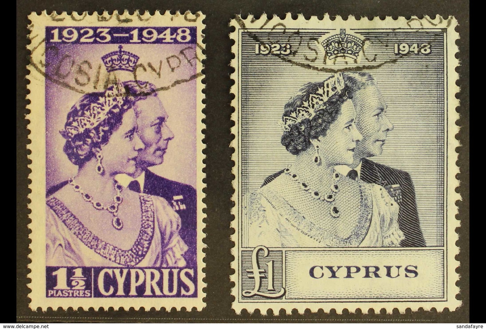 1948 Royal Silver Wedding Complete Set, SG 166/167, Very Fine Used. (2 Stamps) For More Images, Please Visit Http://www. - Other & Unclassified