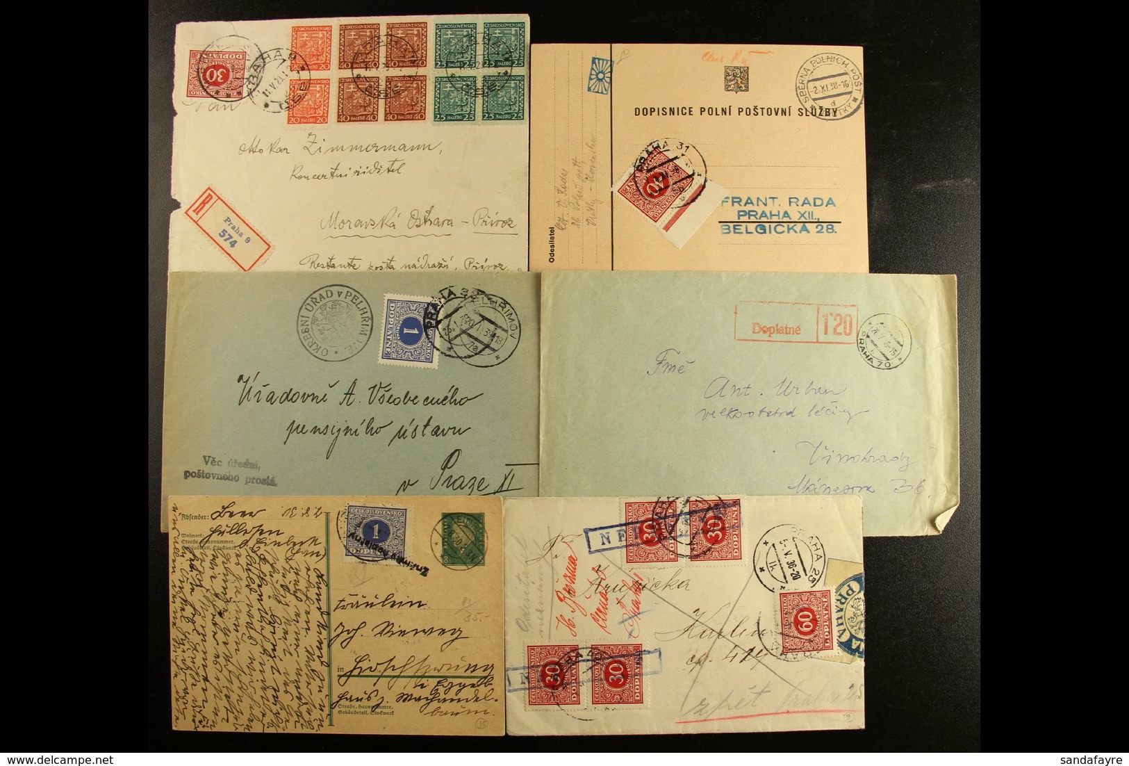 1919-1945 POSTAGE DUE STAMPS ON COVERS. An Interesting Group Of Covers Bearing Various Postage Due Stamps, Inc 1919 Cove - Autres & Non Classés