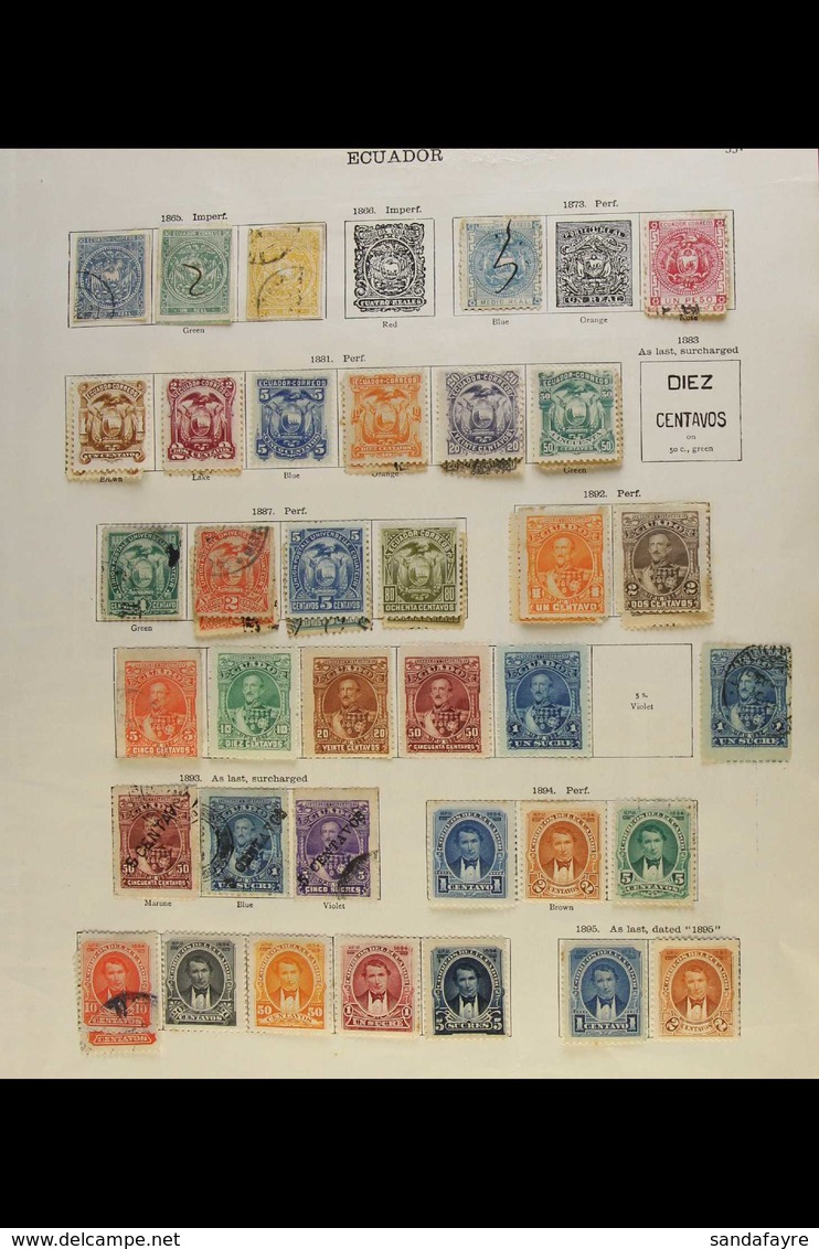 1865-1930's OLD COLLECTION On Pages, Mint & Used Stamps, Some With Small Imperfections As Usual But Generally Good Condi - Equateur