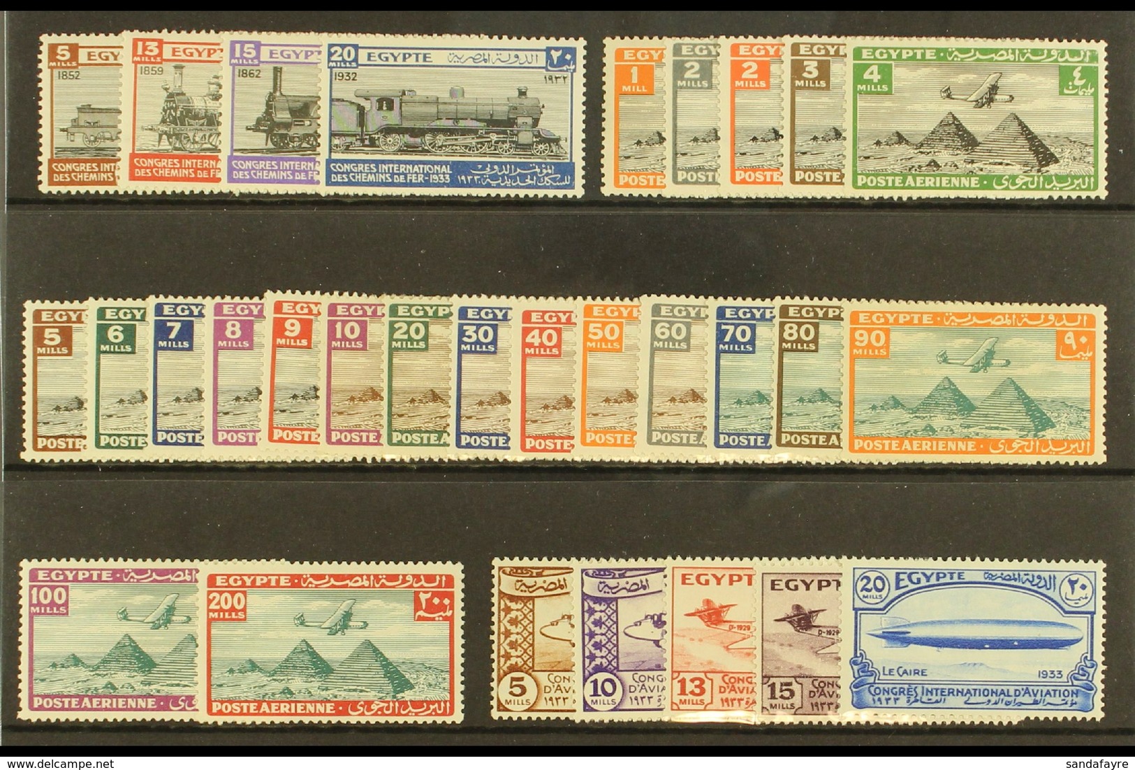 1933 YEAR SET A Fine Mint Selection That Includes The Three Sets Issued In This Year, The Railway Congress, Airmail & Av - Andere & Zonder Classificatie