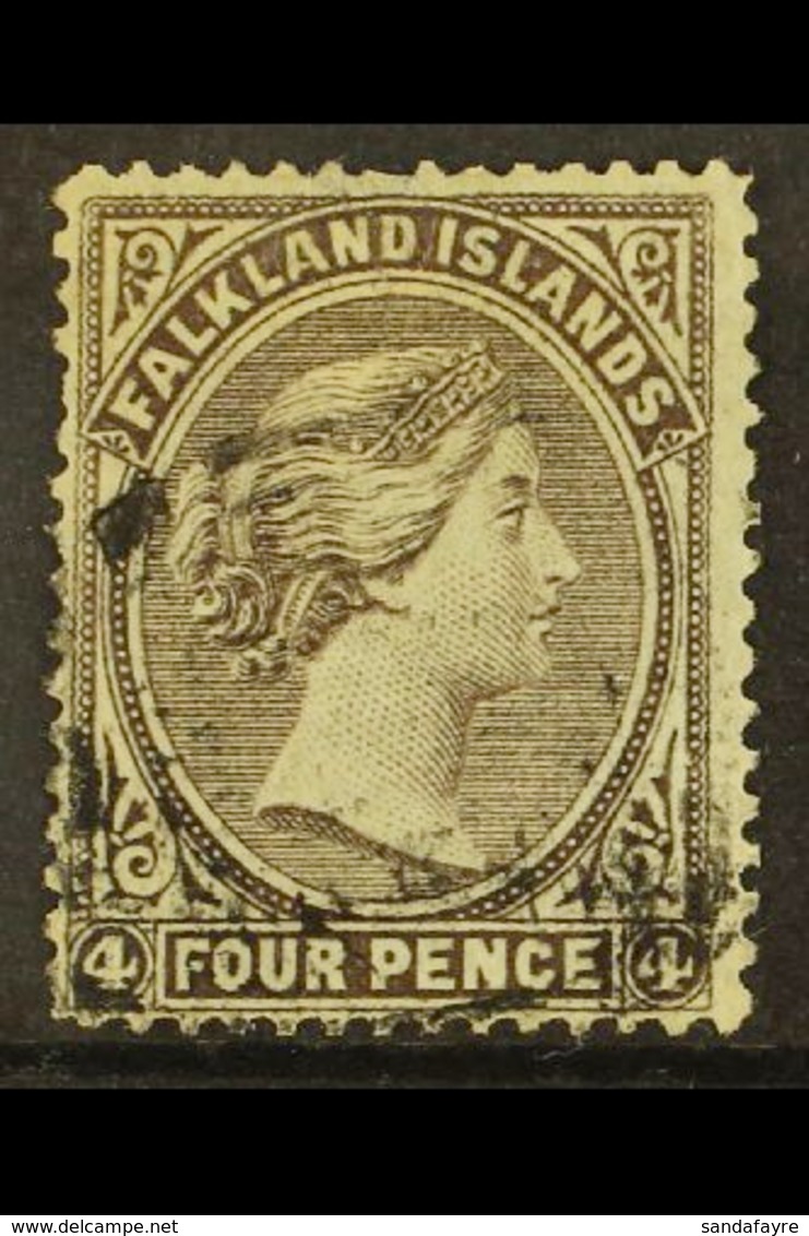 1878-79 4d Grey-black, No Watermark, SG 2, Good Used. For More Images, Please Visit Http://www.sandafayre.com/itemdetail - Falkland