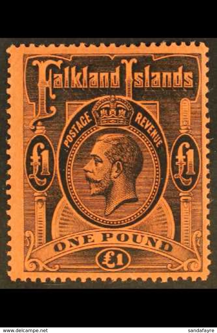 1912-20 £1 Black / Red, SG 69, Never Hinged Mint. Fresh And Attractive, Rarely Encountered In This Condition. For More I - Falklandeilanden