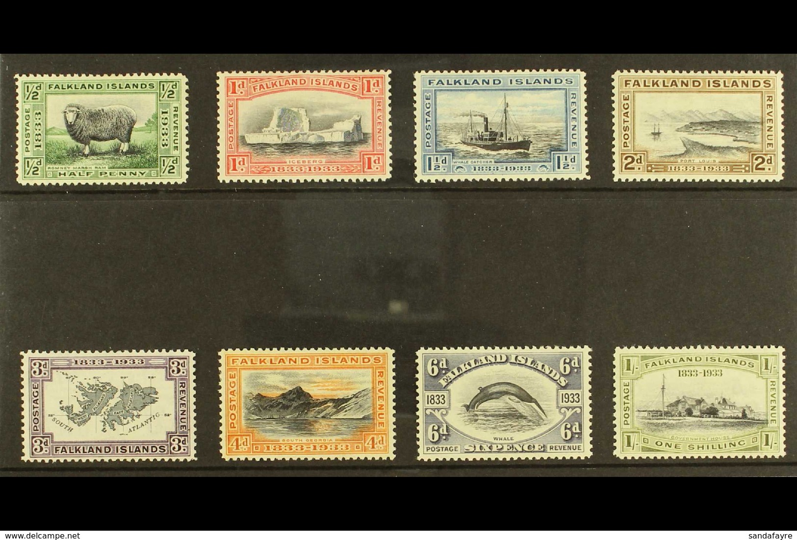 1933 Centenary Set To 1s, SG 127/34, Very Fine Mint. Fresh And Attractive! (8 Stamps) For More Images, Please Visit Http - Falkland