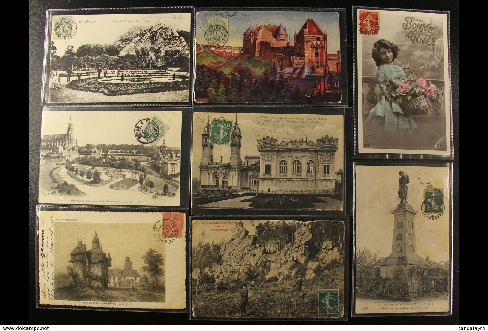 OLD PICTURE POSTCARDS 1904-16 Used Group Of Various Views Etc, All With Stamps On The Front Side. (8 Different Cards) Fo - Andere & Zonder Classificatie