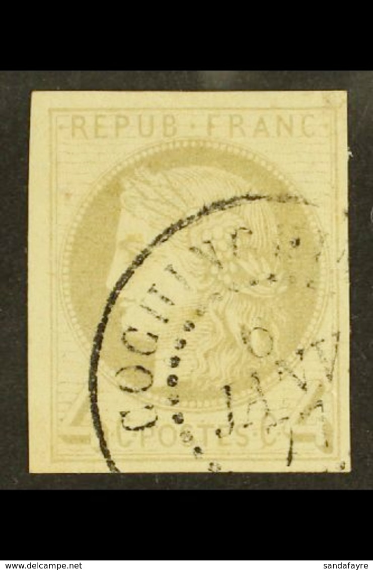 COCHIN CHINA 1877 4c Grey, Ceres, Yv 16,  Very Fine Used With Cochinchine 6 Jan 77 Cds Cancel. For More Images, Please V - Autres & Non Classés