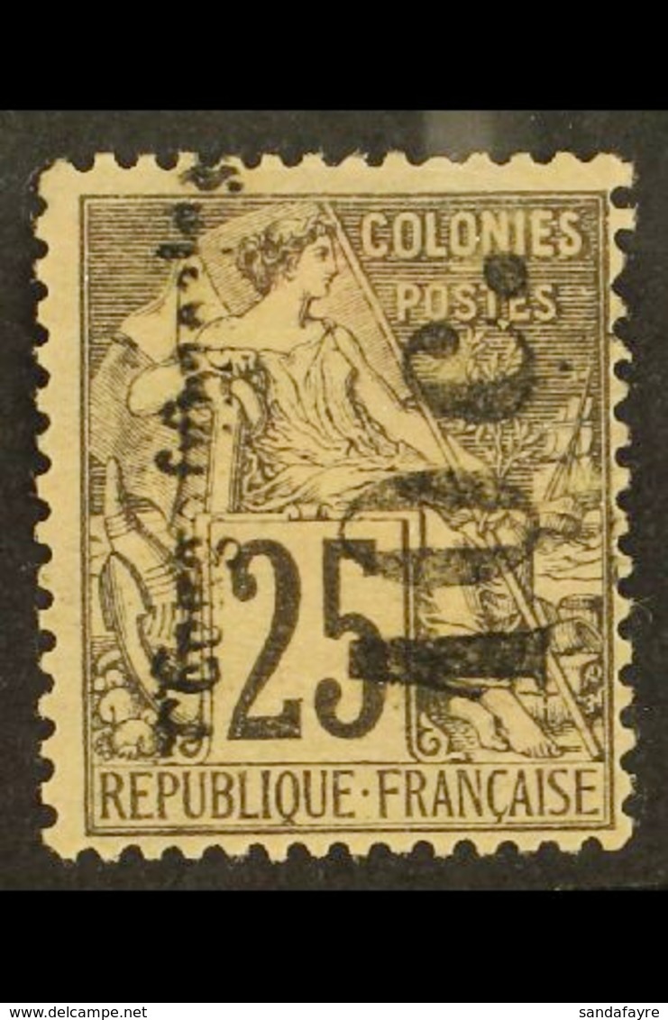 CONGO 1891 10c On 25c, Small "O", Reading Upwards, Yv 7c, Fine Mint Showing Partial Doubling To Congo Francais. For More - Other & Unclassified