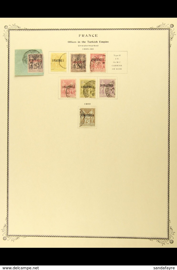 FRENCH OFFICES IN LEVANT 1885-1923  Very Fine Used Selection On Printed Pages Including 1885 Surcharges Sets To 20pi Com - Sonstige & Ohne Zuordnung