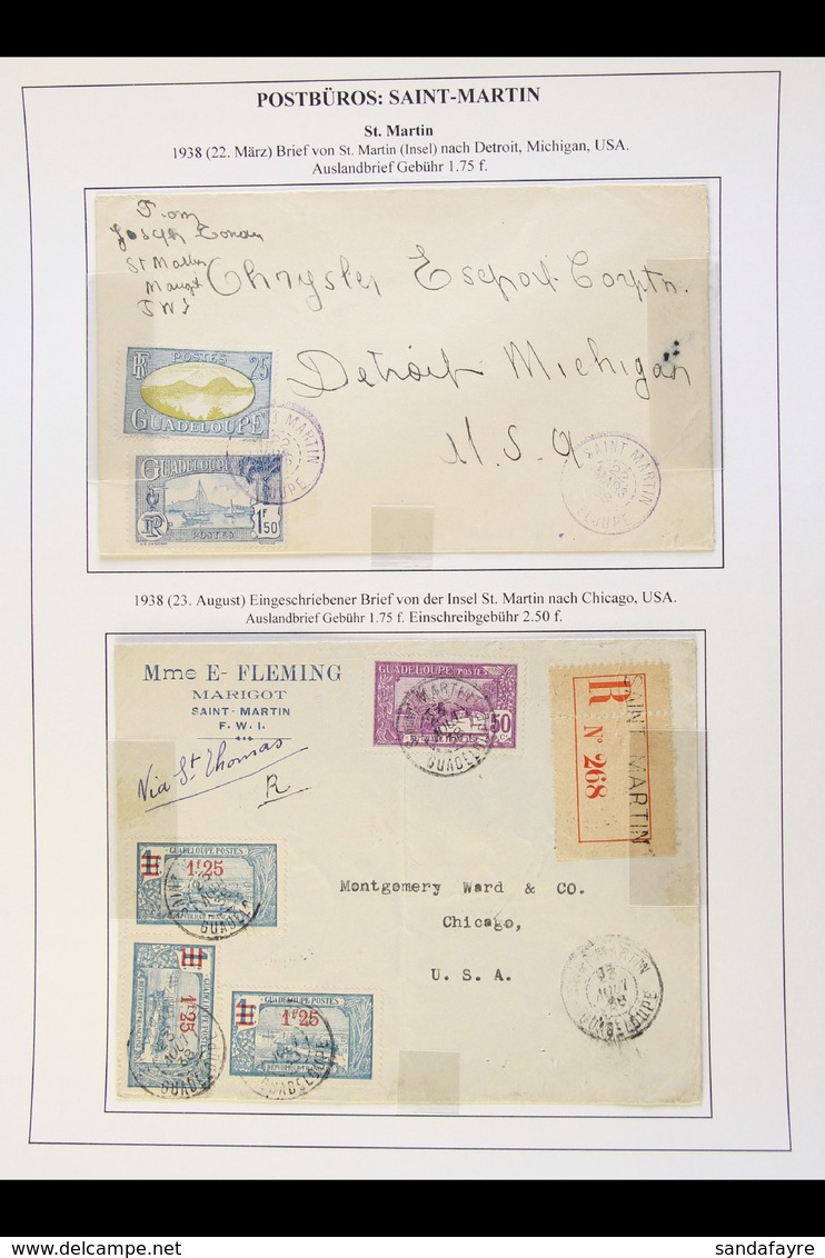 GUADELOUPE 1919-1938 POSTAL HISTORY COLLECTION - An Attractive Assembly Bearing A Colourful Range Of Stamps With Many Mu - Sonstige & Ohne Zuordnung