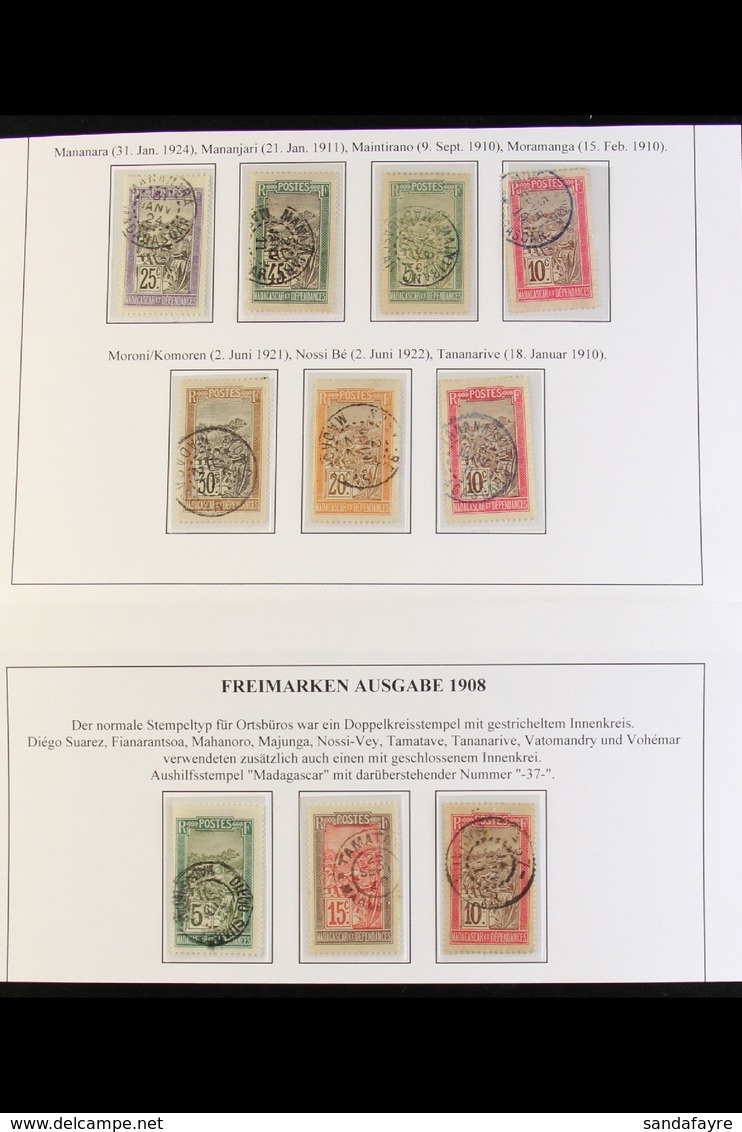 MADAGASCAR POSTMARKS 1900's-1930's Chiefly All Different Post Offices Inc Ambositra, Analalava, Betroka, Farafangana, Fi - Other & Unclassified