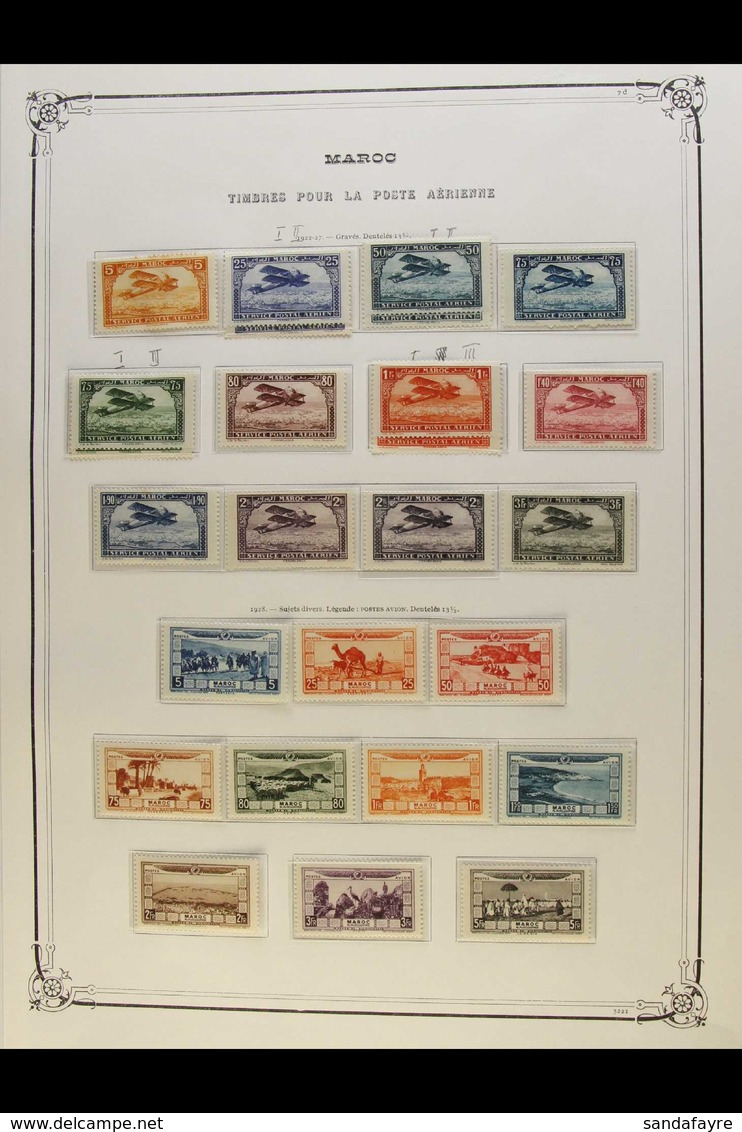 MOROCCO AIR POST STAMPS 1922-55 All Different Mint Collection On Yvert Printed Album Pages, A Near Complete Run For The  - Andere & Zonder Classificatie