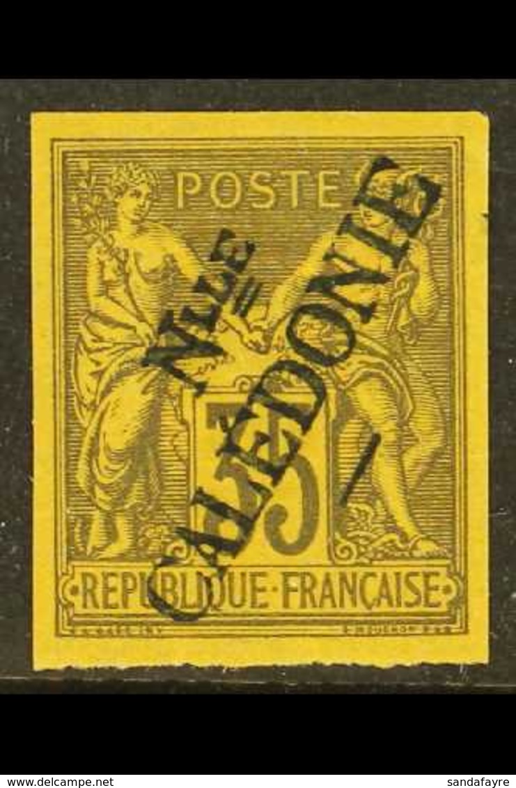 NEW CALEDONIA 1892 35c Black On Orange, Imperforate, Type II Ovpt, Yvert 18a, SG 17, Fine Mint, Four Large Margins, Schl - Autres & Non Classés