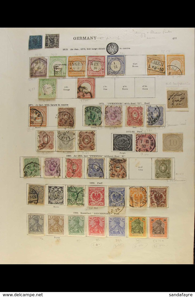 1872-1936 OLD COLLECTION On Pages, Mint & Used Mostly All Different Stamps, Inc 1872 10g Used Pen-cancel, 1874 "2½" On 2 - Andere & Zonder Classificatie