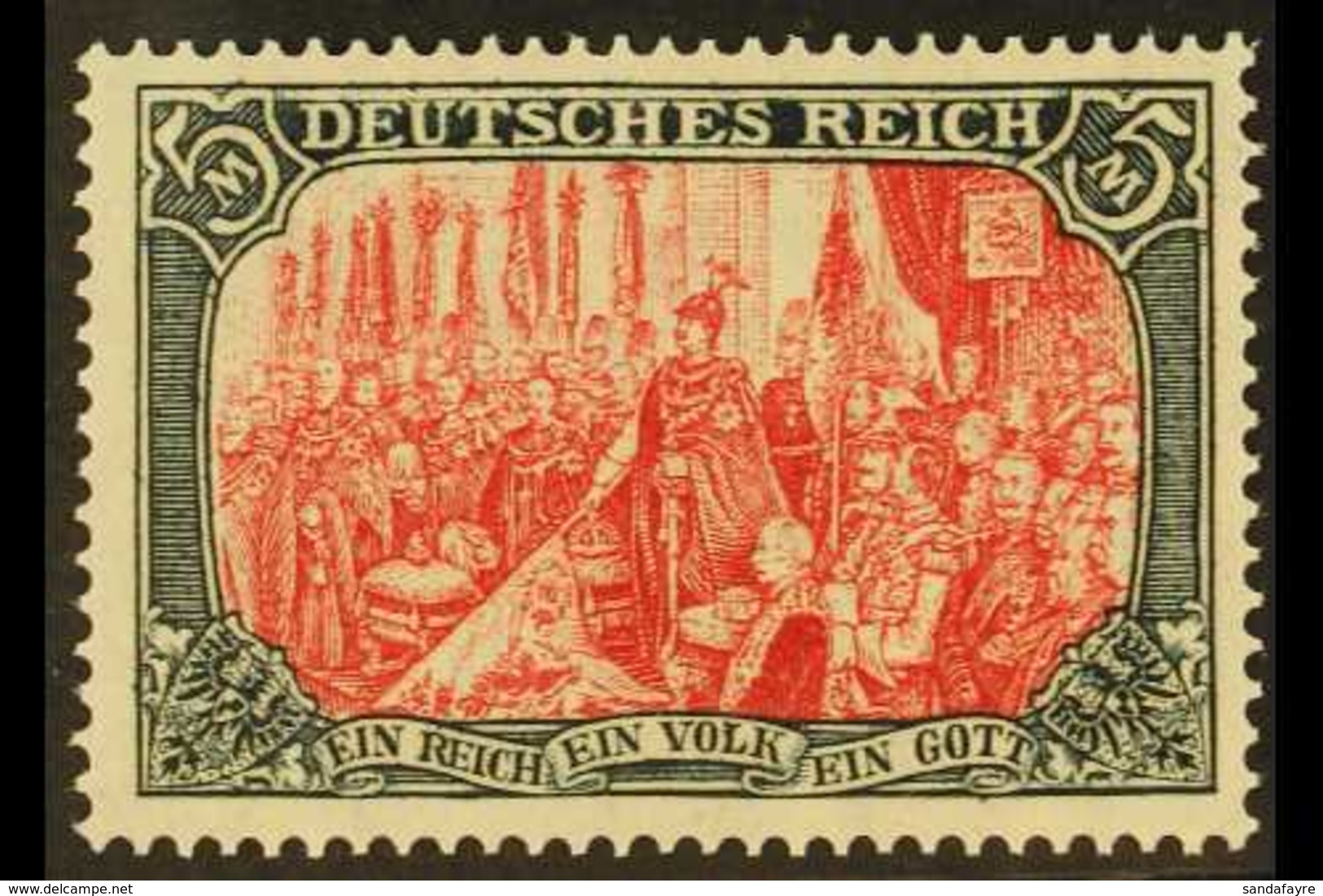 1905-12 5m Carmine & Black 'Peace Printing' (Michel 97 A Ib, SG 96A), Superb Never Hinged Mint, Good Centring, Very Fres - Andere & Zonder Classificatie