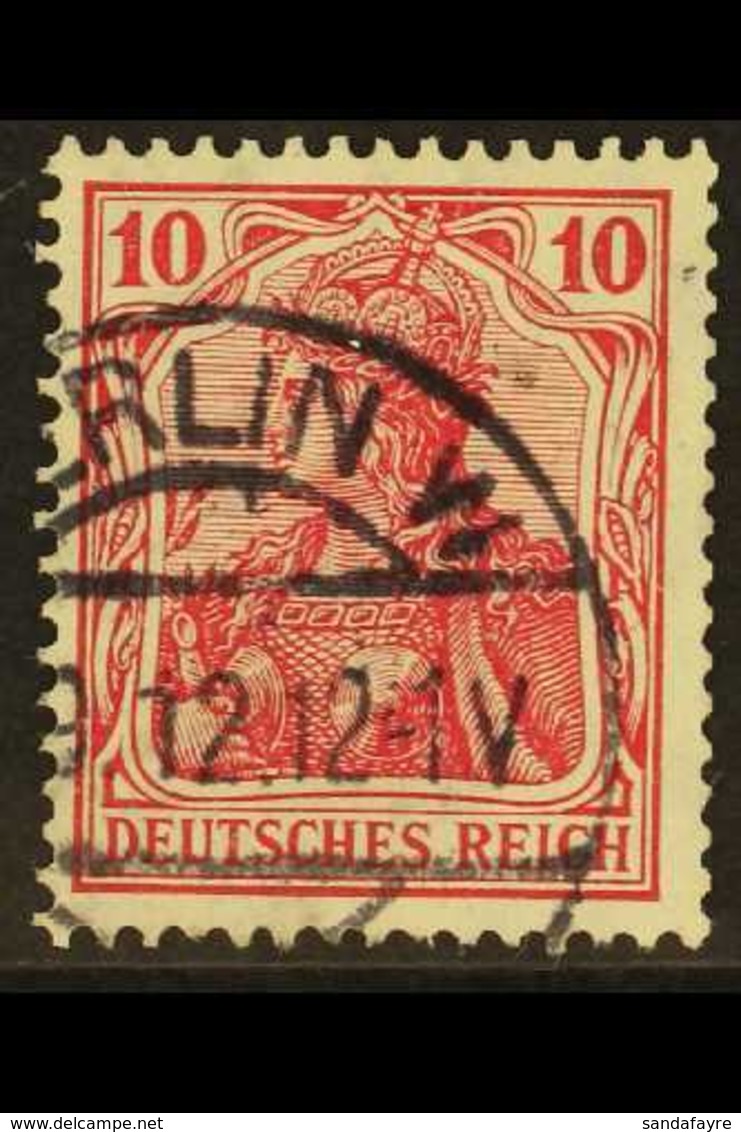 1905-13 10pf Karmin (carmine), Michel 86c I, Fine Used With Fully Dated Cds Cancel, Identified & Signed Jaschke BPP. For - Andere & Zonder Classificatie