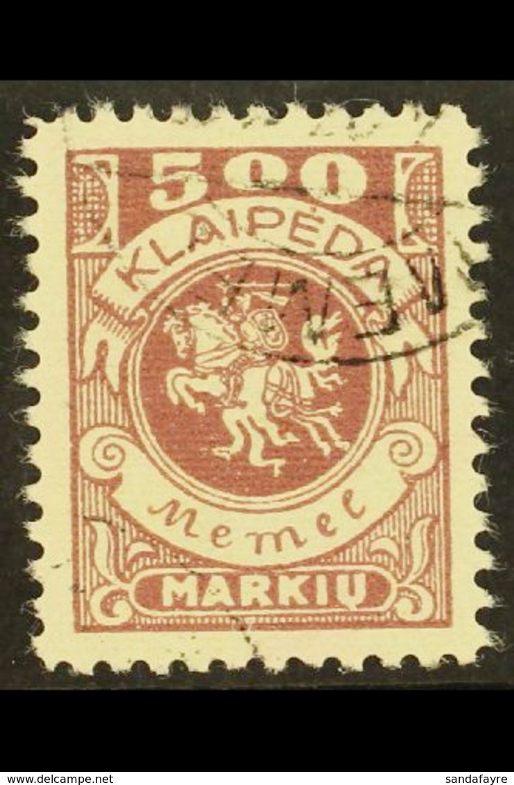 LITHUANIAN OCCUPATION 1923 (12 April) 500m Purple (Mi 149, SG 26) Very Fine Cds Used. For More Images, Please Visit Http - Autres & Non Classés