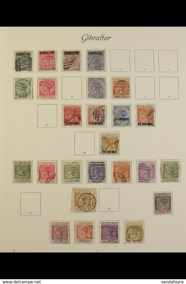 1886 - 1970 FINE USED COLLECTION. A Most Useful Range Presented On Printed Album Pages, Note QV 1886 Ovpts To 2½d, 1886- - Gibraltar