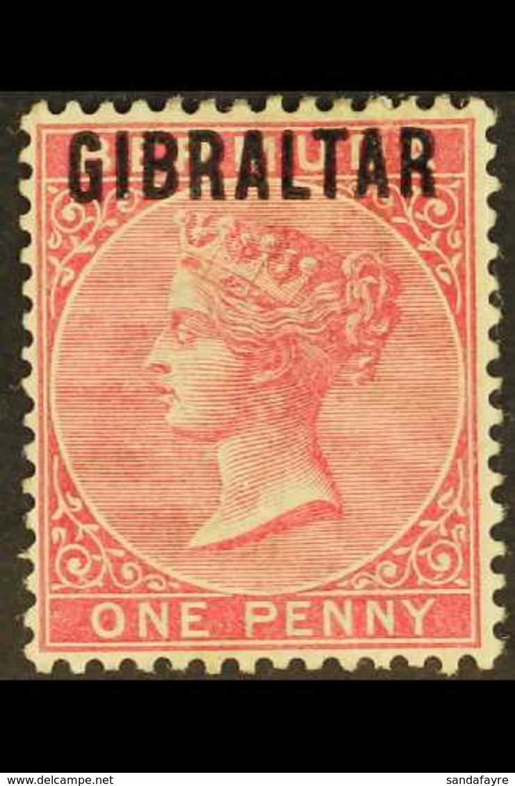 1886 1d Rose-red "GIBRALTAR" Opt'd, SG 2, Fine Mint For More Images, Please Visit Http://www.sandafayre.com/itemdetails. - Gibraltar