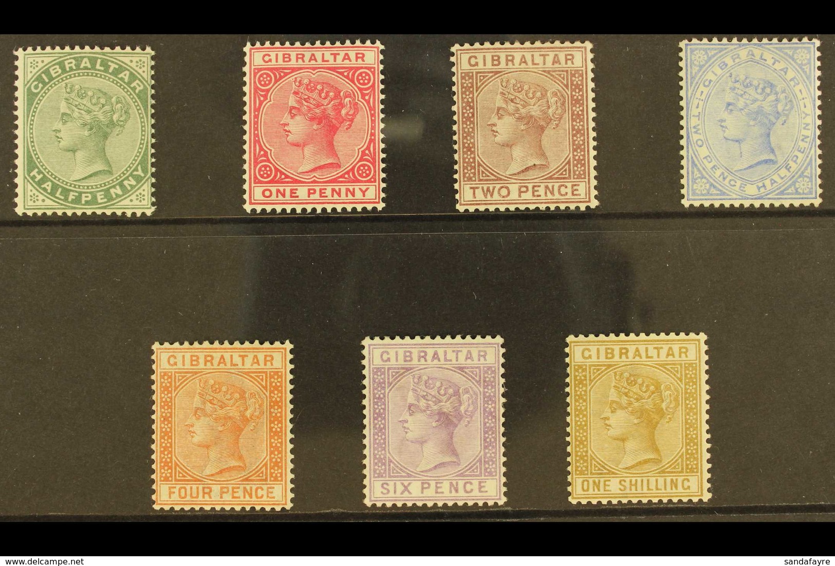 1886-87 Complete Definitive Set, SG 8/14, Very Fine Mint. (7 Stamps) For More Images, Please Visit Http://www.sandafayre - Gibilterra