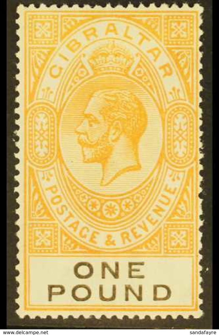 1925-32 £1 Yellow And Black Very Scarce Shade, B&K G59 (SG 107var), Very Fine Mint. For More Images, Please Visit Http:/ - Gibraltar