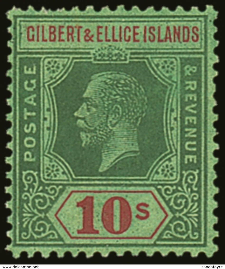 1922-27 10s Green & Red/emerald, SG 35, Never Hinged Mint For More Images, Please Visit Http://www.sandafayre.com/itemde - Gilbert- Und Ellice-Inseln (...-1979)