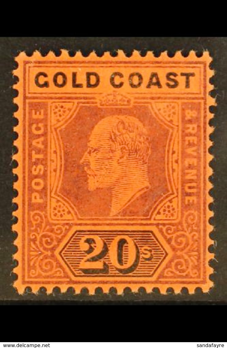 1902 20s Purple And Black On Red, SG 48, Very Fine Mint.  For More Images, Please Visit Http://www.sandafayre.com/itemde - Goudkust (...-1957)