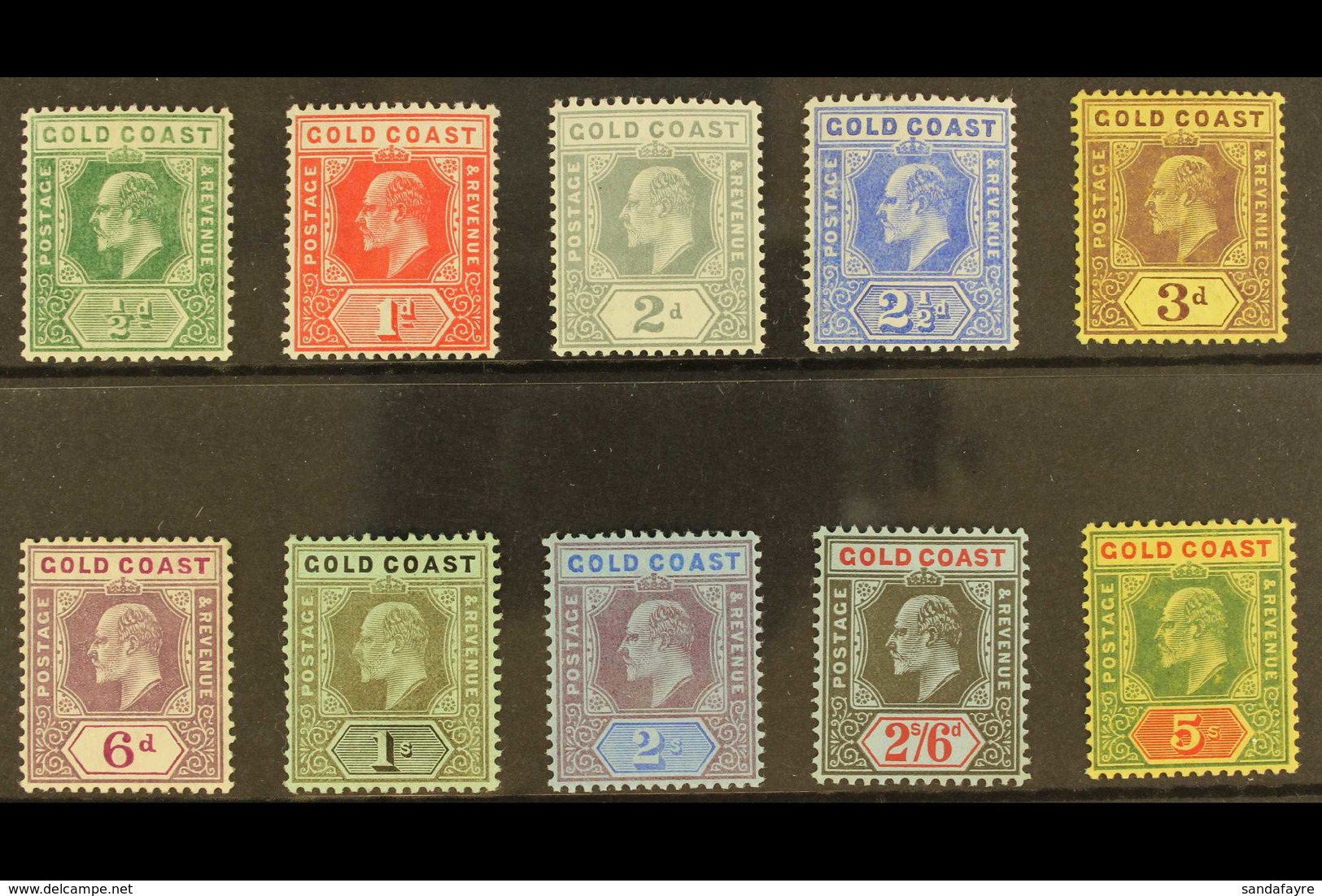 1907-13 King Edward VII Watermark Multi Crown CA Complete Set, SG 59/68, Fine Mint. (10 Stamps) For More Images, Please  - Goldküste (...-1957)