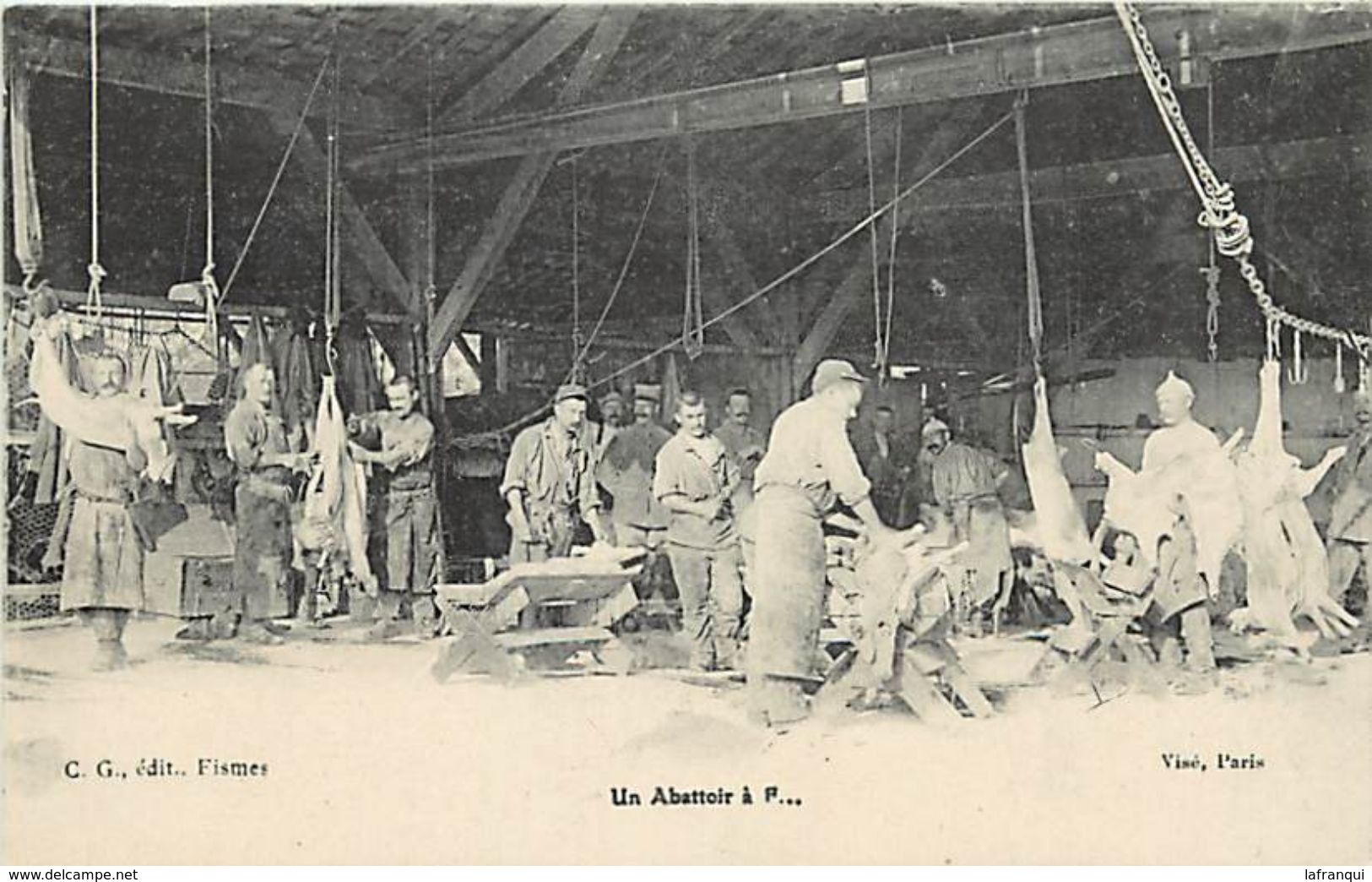 -guerre 1914-18 -ref L947- Un Abattoir A Fismes - Departement De La Marne - Theme Abattoirs  - - War 1914-18