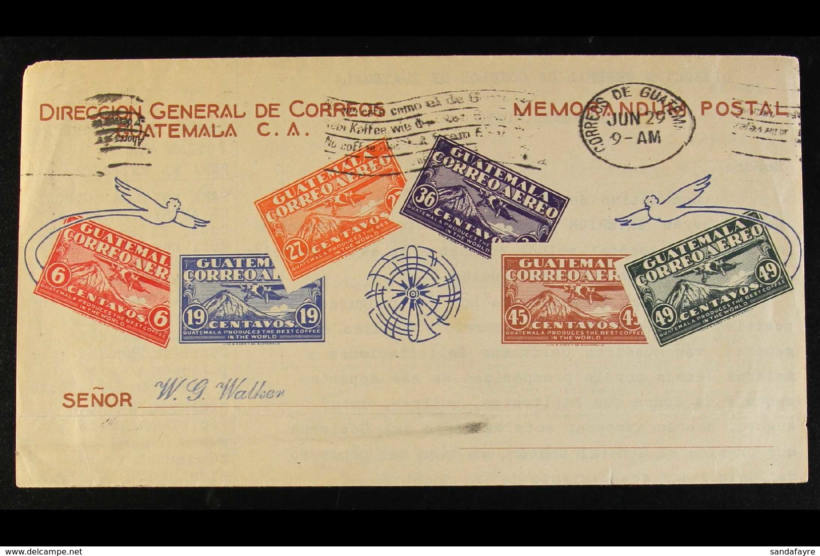 1930 AIRMAIL LETTER SHEET A Scarce Illustrated Airmail Letter Sheet (H&G FG1) Which Was Issued To Publicize The Inaugura - Guatemala